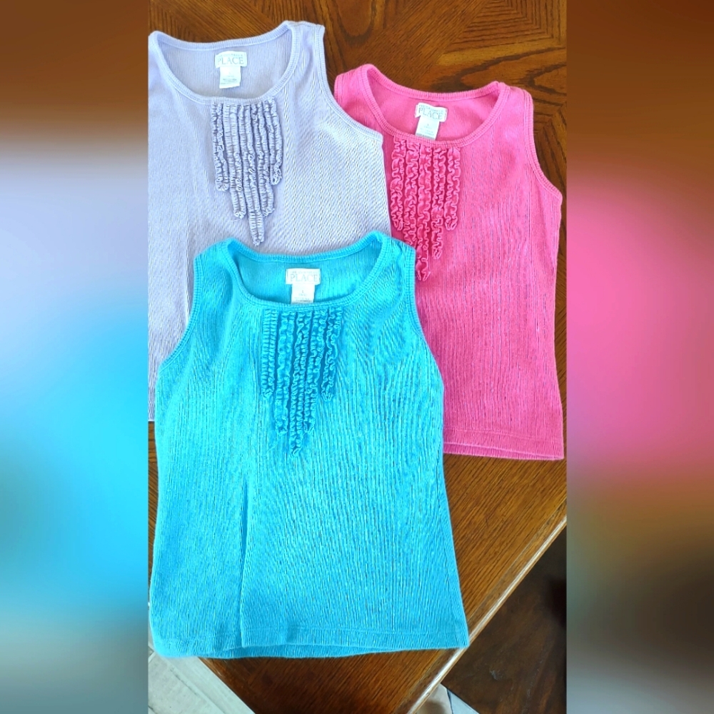 The Children's Place Sleeveless Tops - Pink, Blue, and Purple Set Of 3